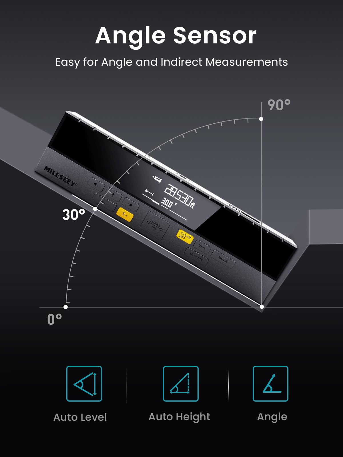 MiLESEEY DP20 Pro Télémètre Laser Double avec référence Laser Moyenne, lasermètre Rechargeable avec APP, Affichage Gen-2 avec rétroéclairage ft/in/m/ft+in unités
