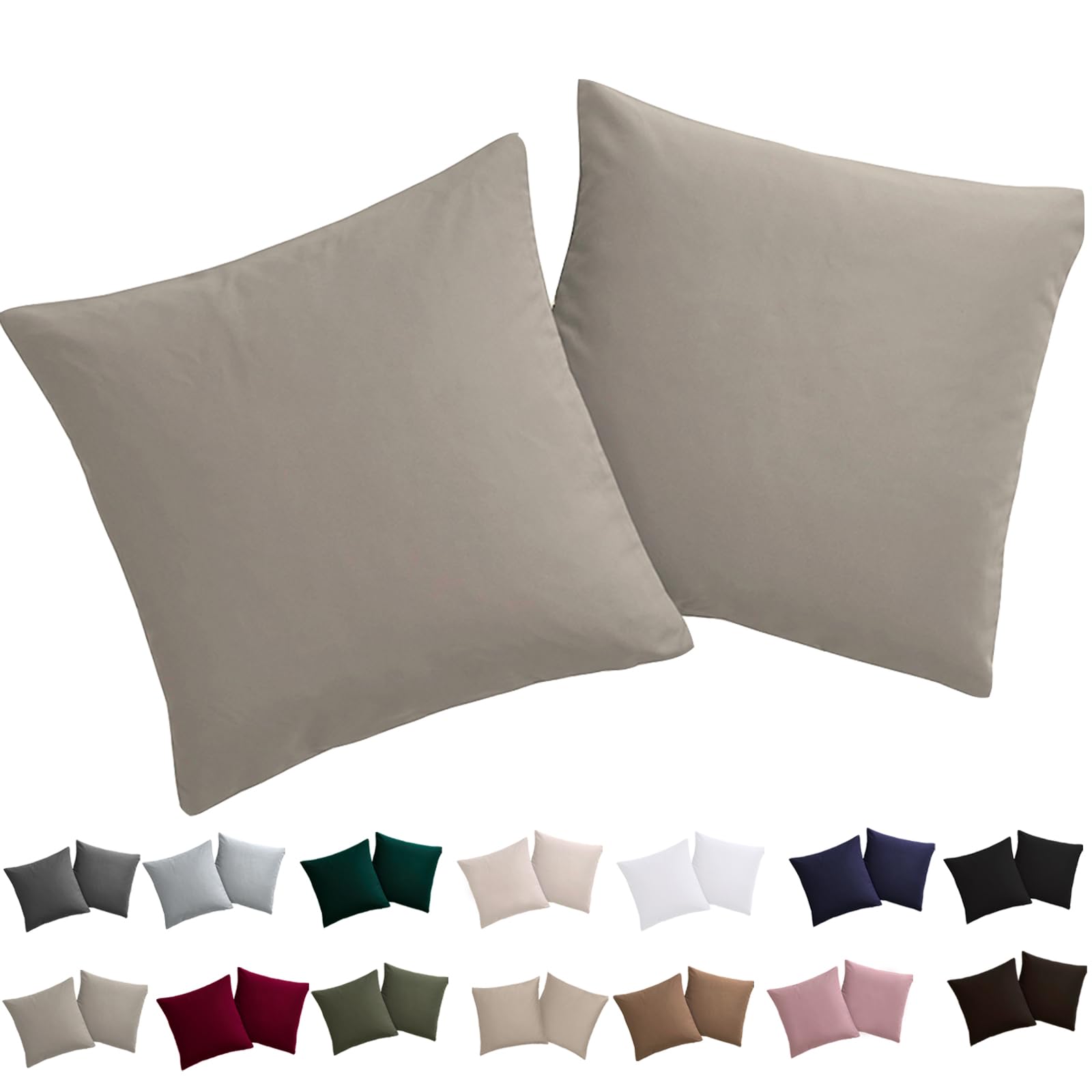 Soifox 2er Set Kissenbezug Mikrofaser weich und angenehm bügelfrei & knitterfrei