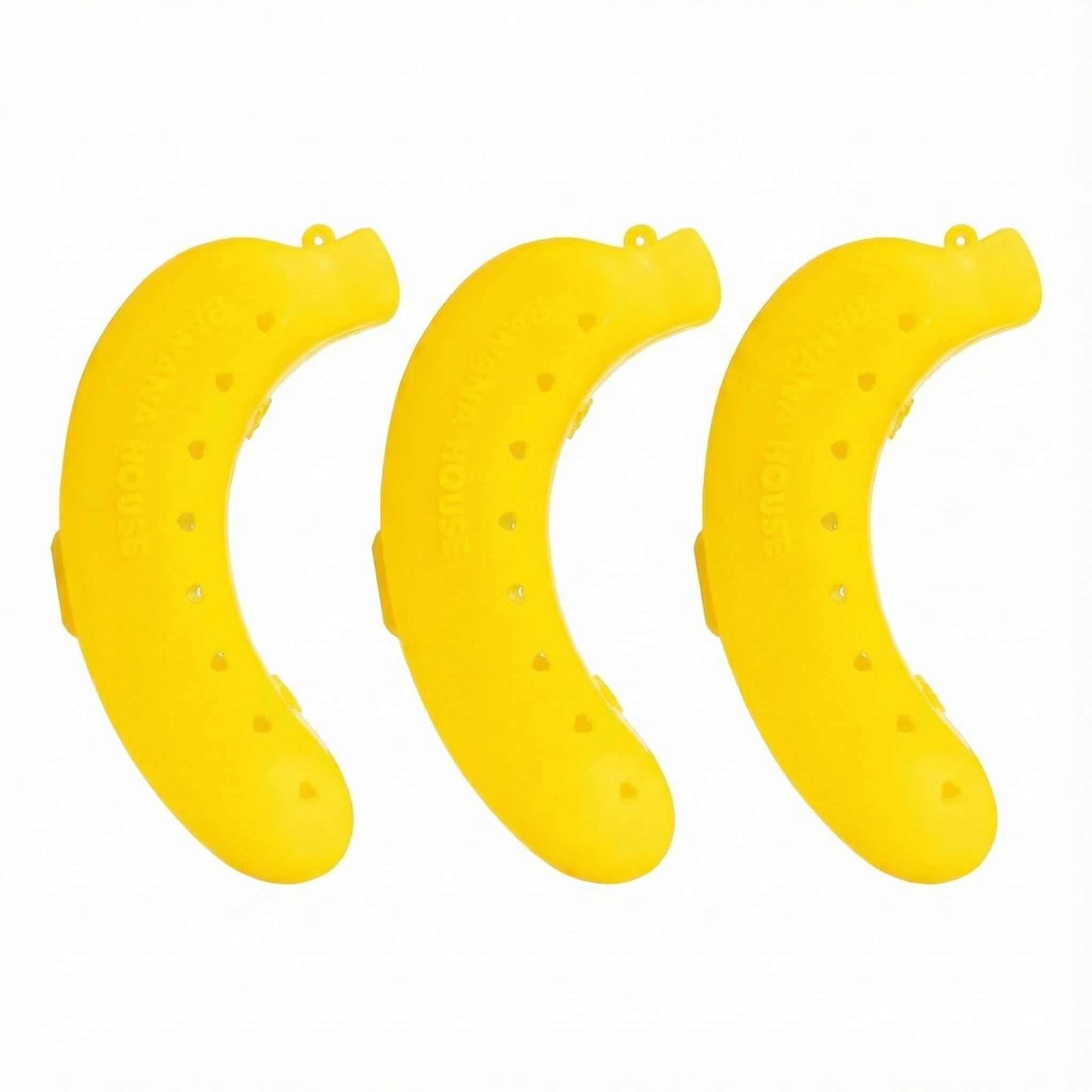Banana Case Fruit Protector Storage Box for School Kids, Office & Outdoor Travel - Banana House Plastic Container Saver to Prevent Bruising (3 Banana)