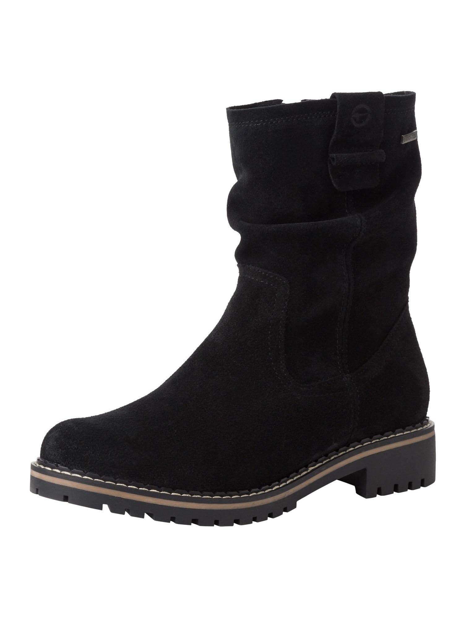 Tamaris Damen Warmfutter Stiefel Leder Blockabsatz Duo-Tex; BLACK, EU 37