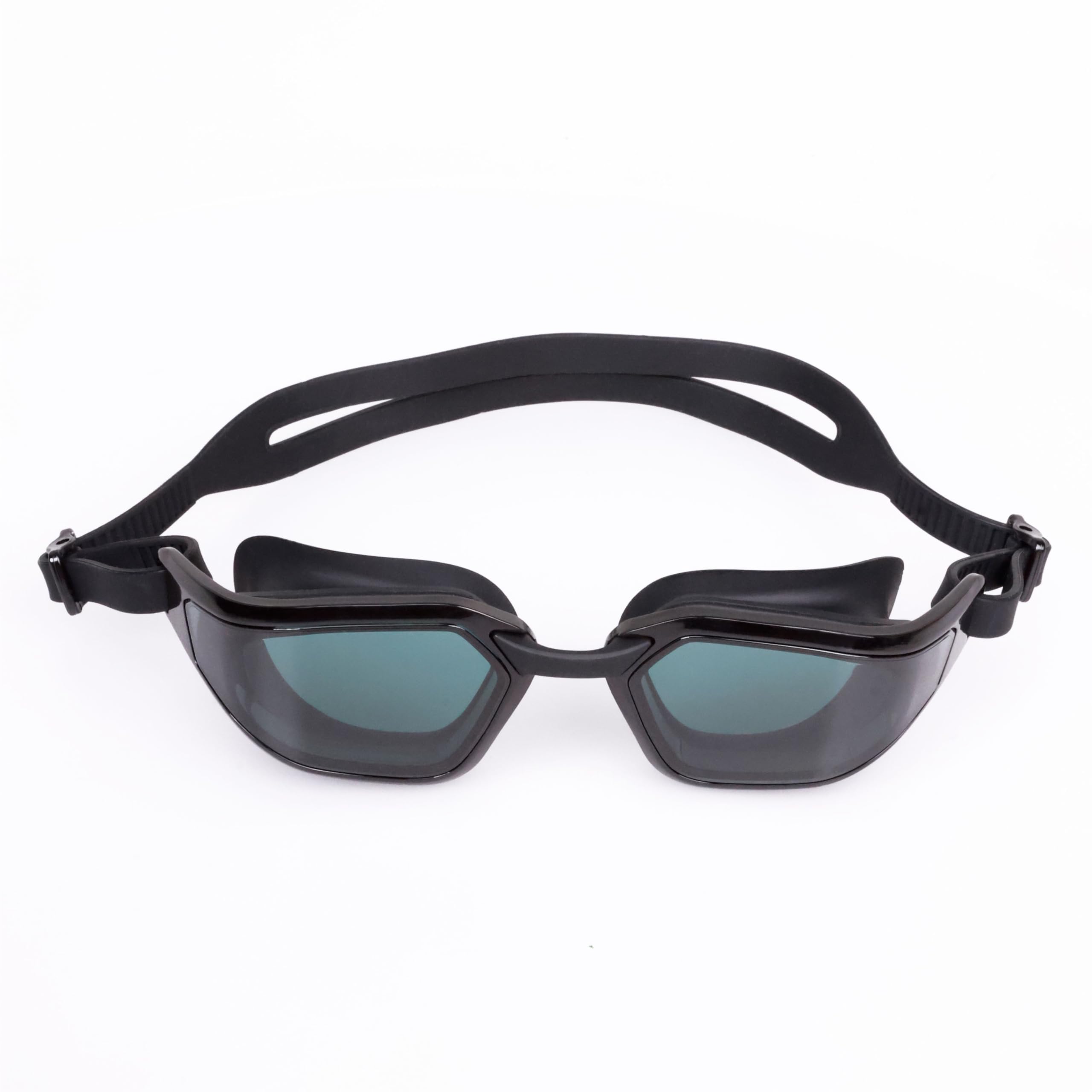 Nivia Sportz Swimming Goggles for Adults, Swimming Pool Goggles, Anti Fog Goggles for Men, Silicon Strap, UV Protection, Comfort Fit, Training Swim Goggles for Men & Women - Black