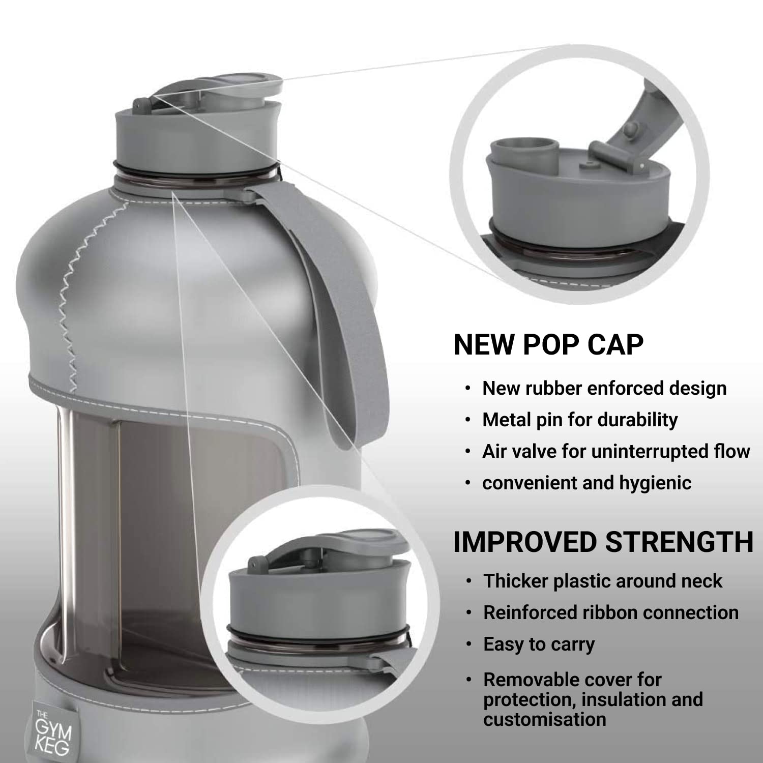 Buy THE GYM KEG Sports Water Bottle (2.2 L) Half Gallon Carry