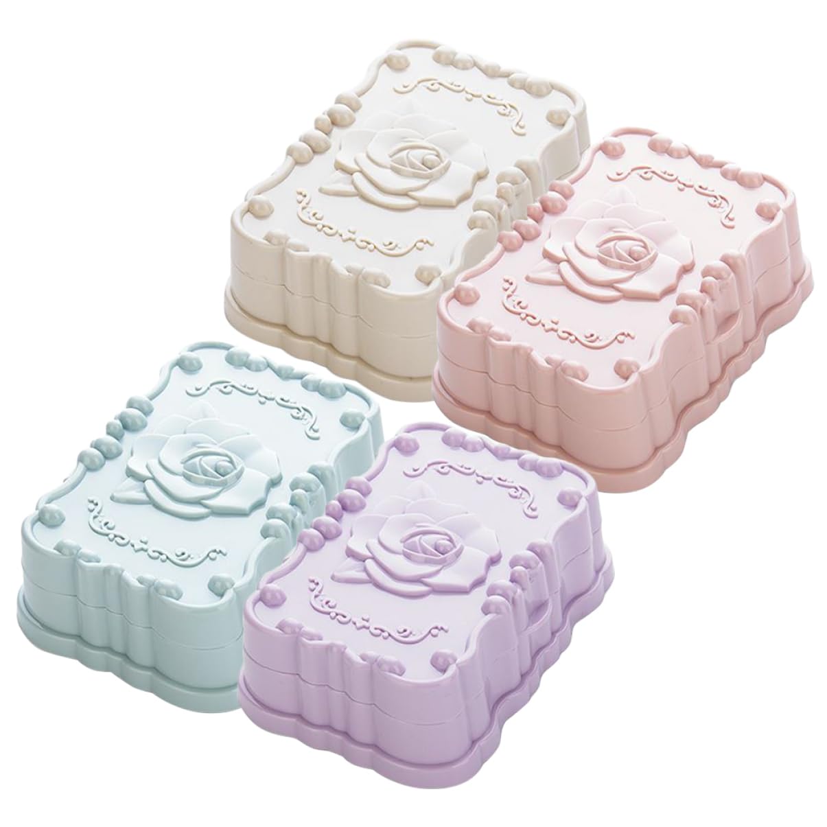 Alipis 4 Juegos de Jaboneras Elegantes de Polipropileno con Tapa para Viaje para El Hogar para Decoración de Baño 4 Unidades