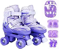 Patins Infantil Roller 4 Rodas Ajustável + Proteção