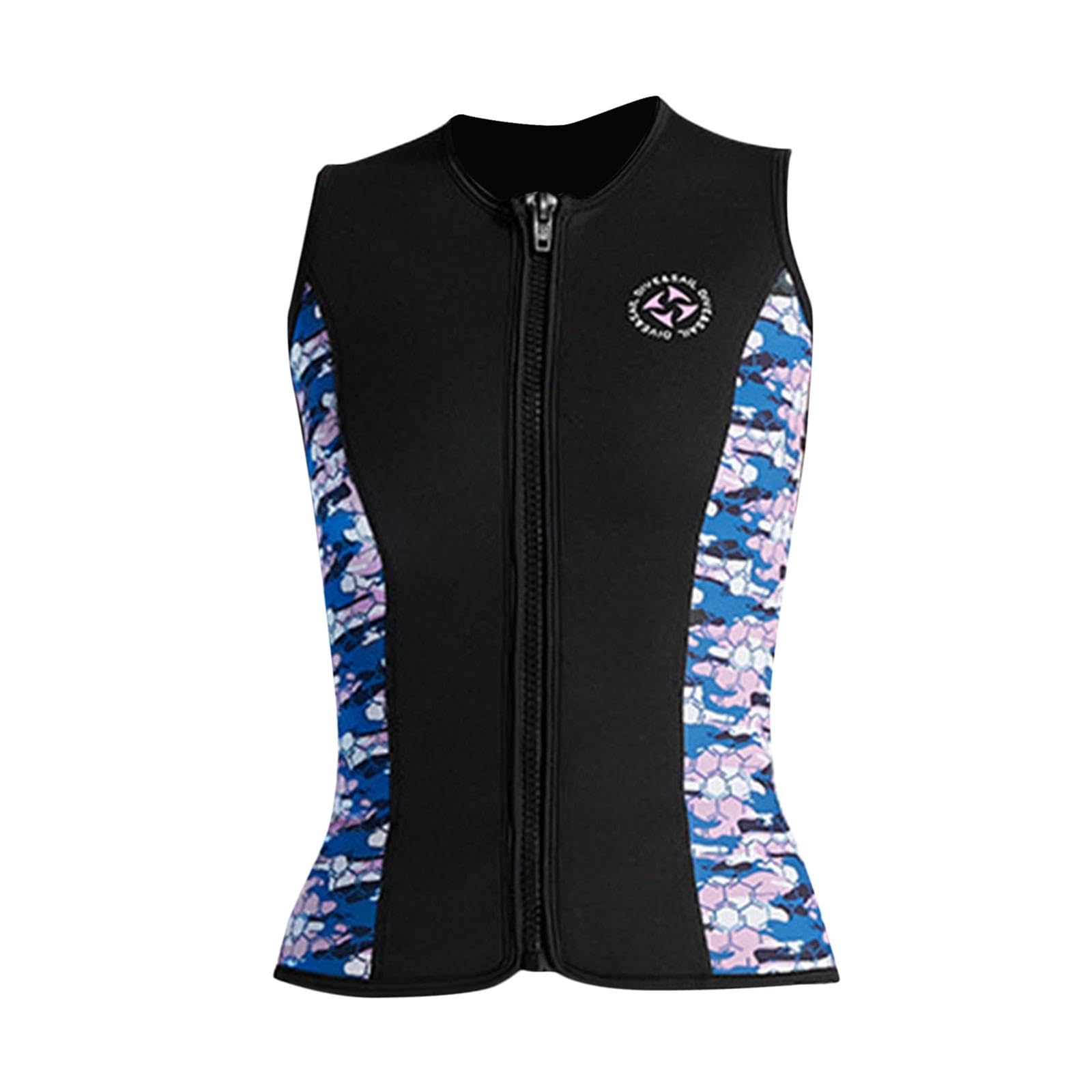 Chaleco de buceo de neopreno sin mangas de 3 mm para mujer, chaleco de buceo con cremallera de 3 mm, talla S, color negro
