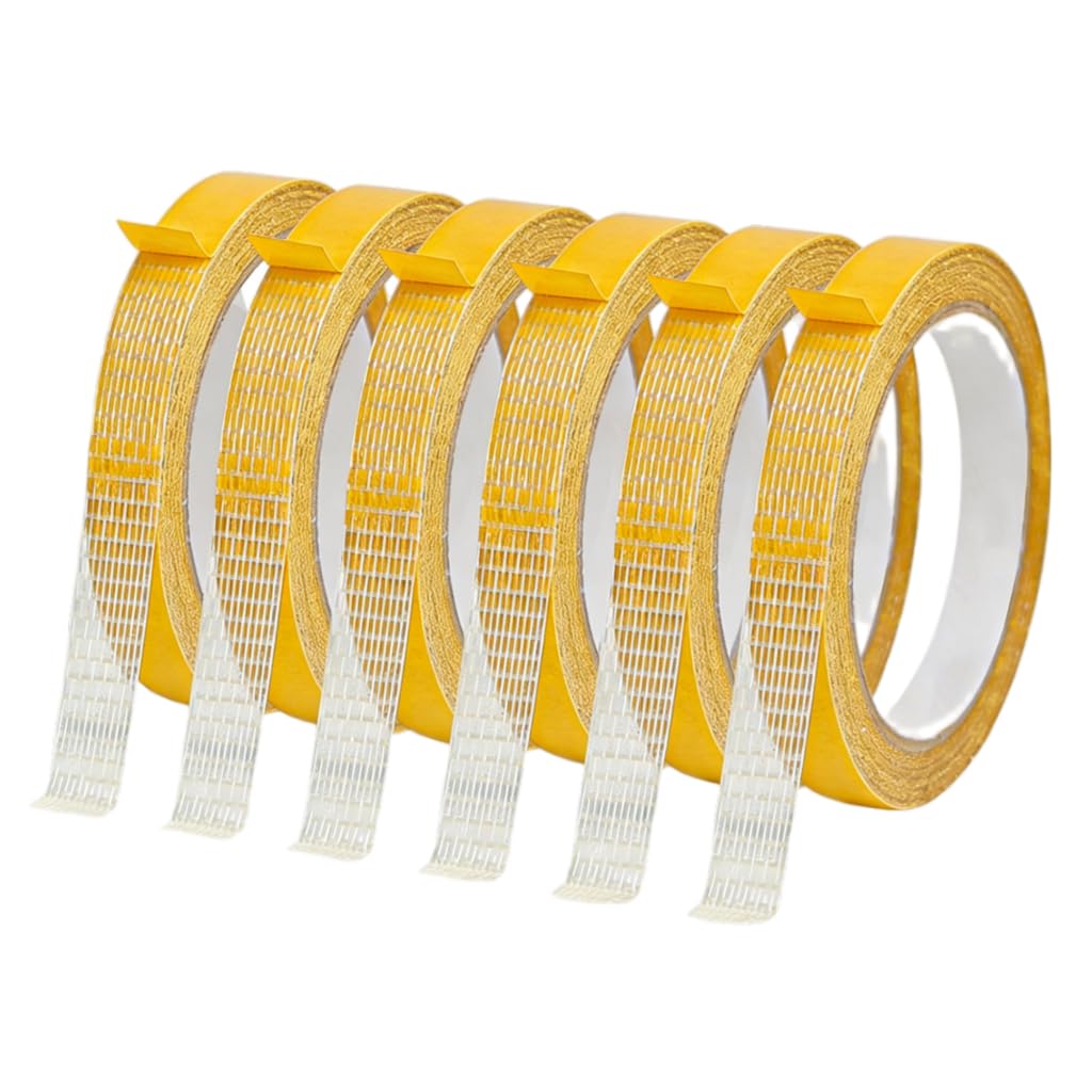Double Sided Fabric Tape,No Sewing or Ironing need,suitable for Hem, Fashion Dress,Cloth, Curtains, nd DIY Projects,High Adhesive Sticky but Removable and Residue free, 0.5 in x 33FT/10m (6 Rolls)