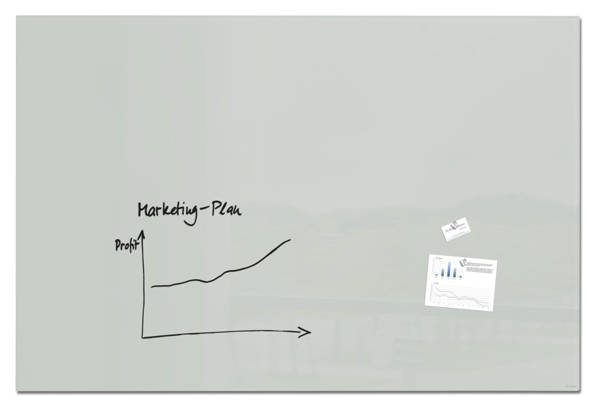 SIGEL Glass whiteboard Artverum - SGS-approved - 180 x 120 cm - grey -
