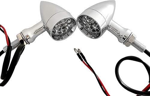 Miniatura 4 de FATECIM 2 luces LED de señal de giro para motocicleta, color negro, para Harley Honda, Kawasaki, Suzuki, Yamaha, motocicleta personalizada, Cruiser