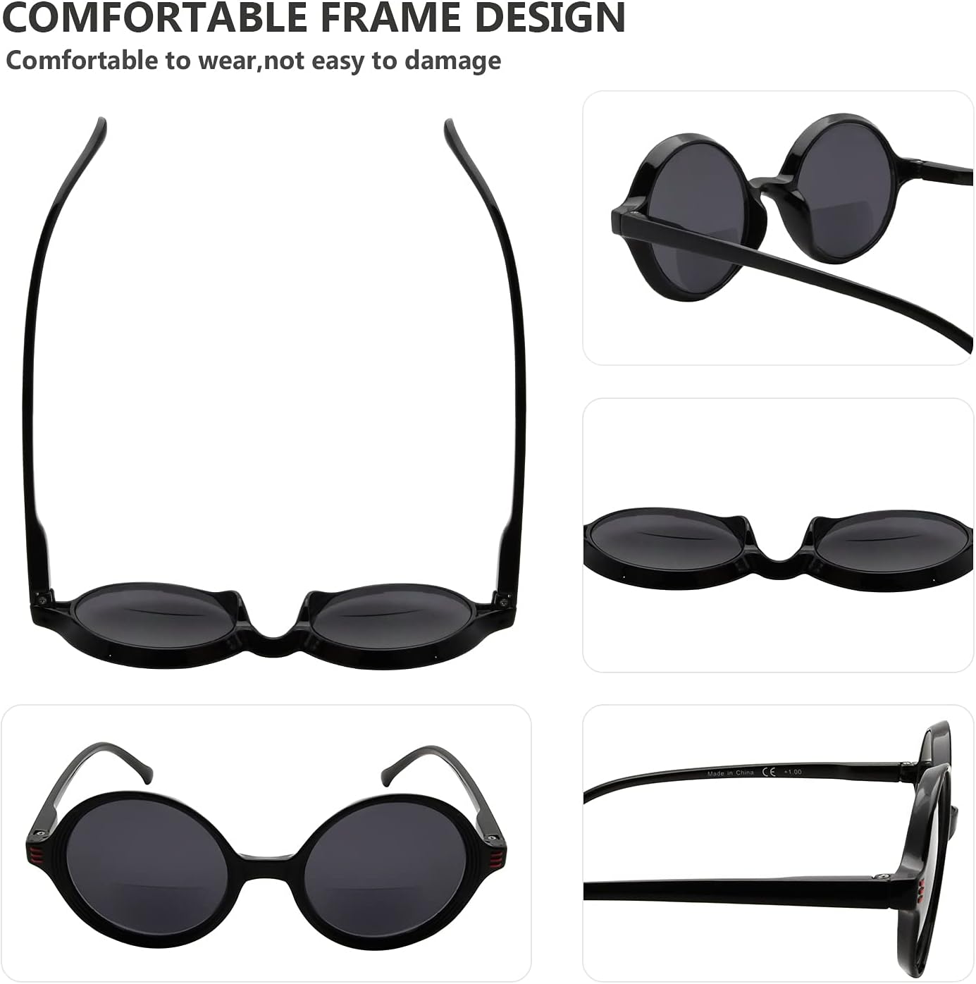 Eyekepper 4-pack Bifocal Reading Glasses Women Small Lens Round Bi-focal Readers