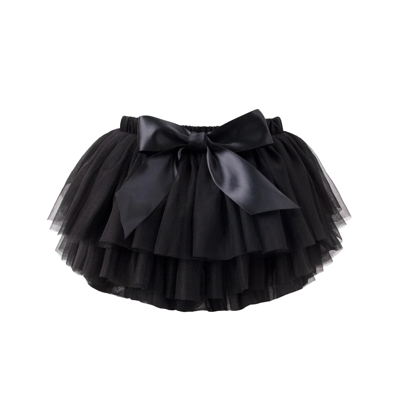 Baby Girls Tulle Tutu Skirt Elastic Waist Bow Layered Party Skirt