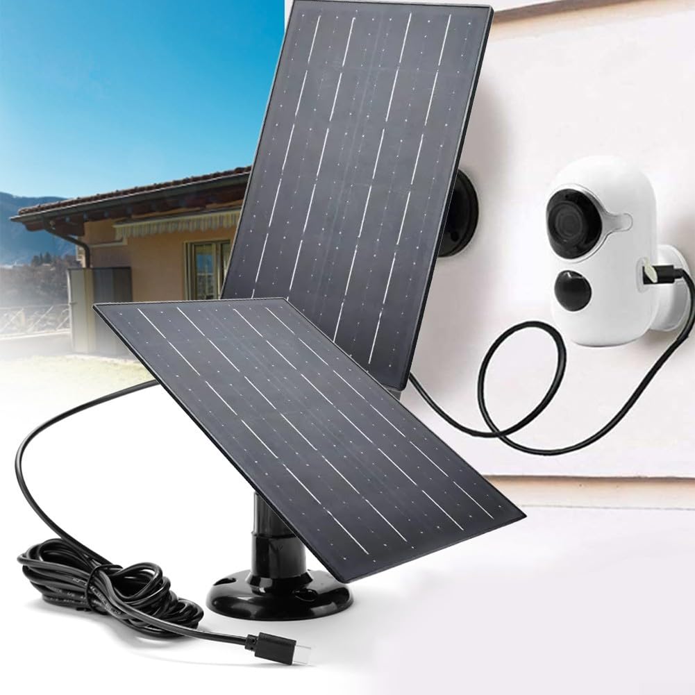 HpLive 10W 5V Solar Panel Kamera Ladegerät, IP65 wasserdicht und wetterfest Outdoor USB-C Ladegerät