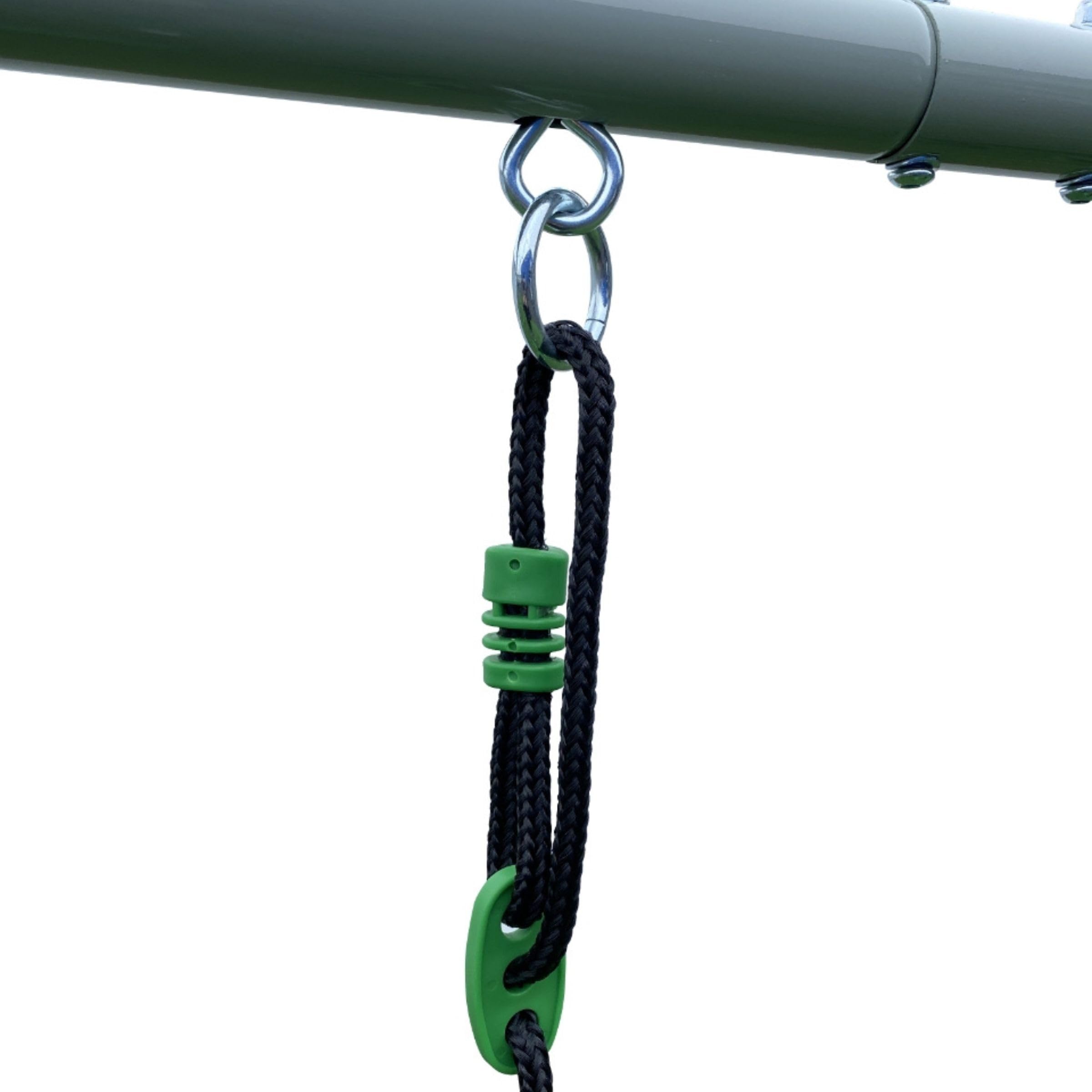 HyperMotion 6-Personen-Schaukel für Kinder 3+, Gartenschaukel mit 2 klassischen Schaukeln, Wippschaukel und Doppelschaukel, verstellbare Seile, wetterfest, Grün