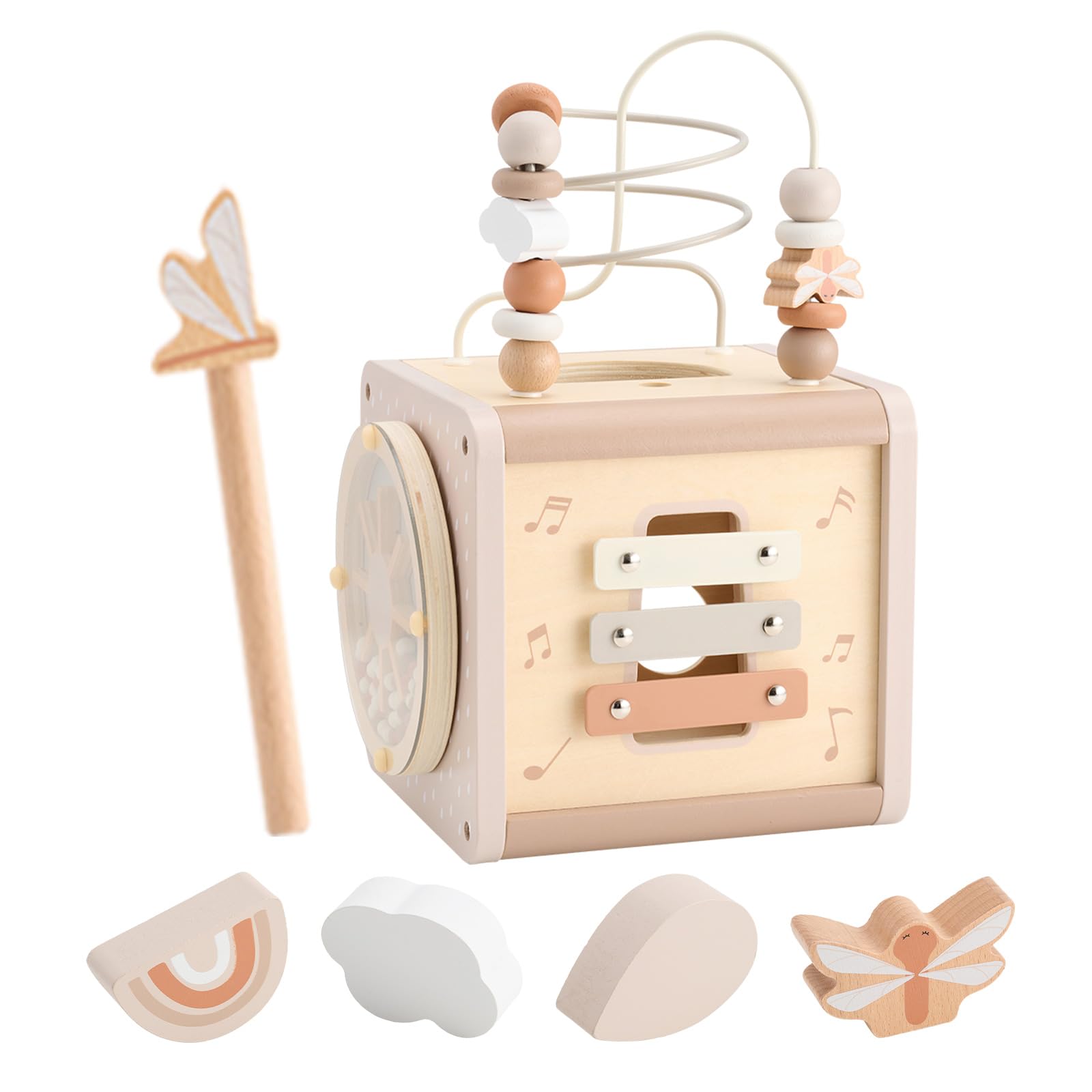 【新品未使用】edute Activity Cubeラテ色　LabelLabel Amazon | エデュテ LabelLabel レーベルレーベル アクティビティ