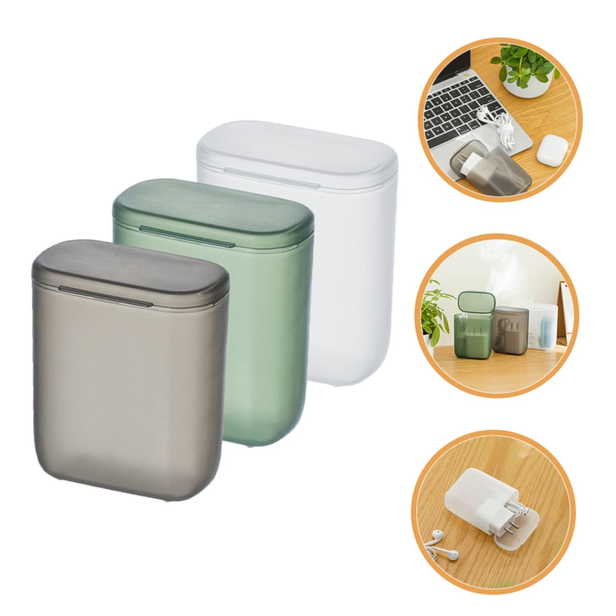 Boîte de Rangement Plastique avec Couvercle 3pcs PP Transparente