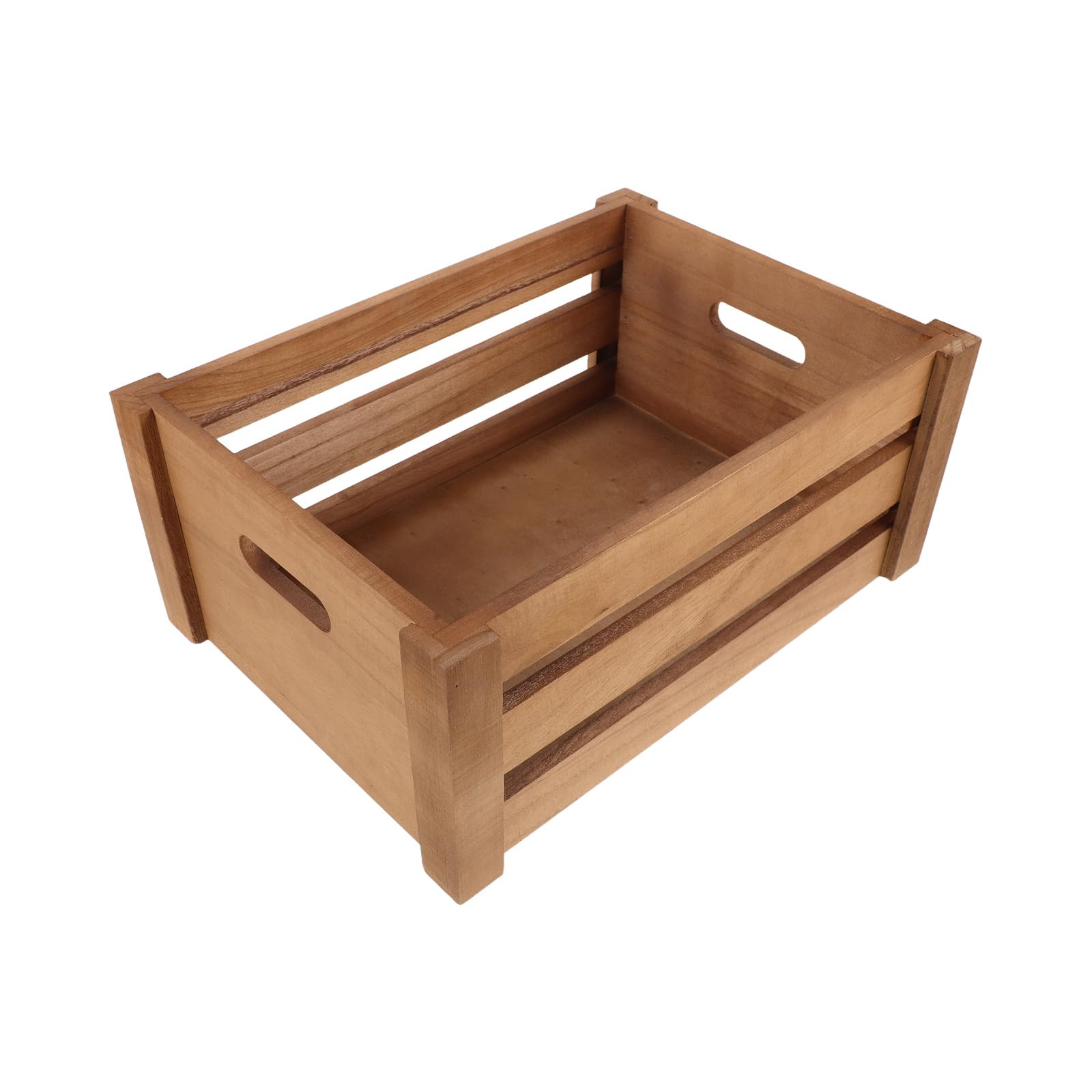 Cassa Porta-album in Legno Massello 35x25x15 Cm, Contenitore Rettangolare per Dischi in Vinile, Scatola Portaoggetti Aperta per Conservazione e Esposizione di Vinili e Cd,