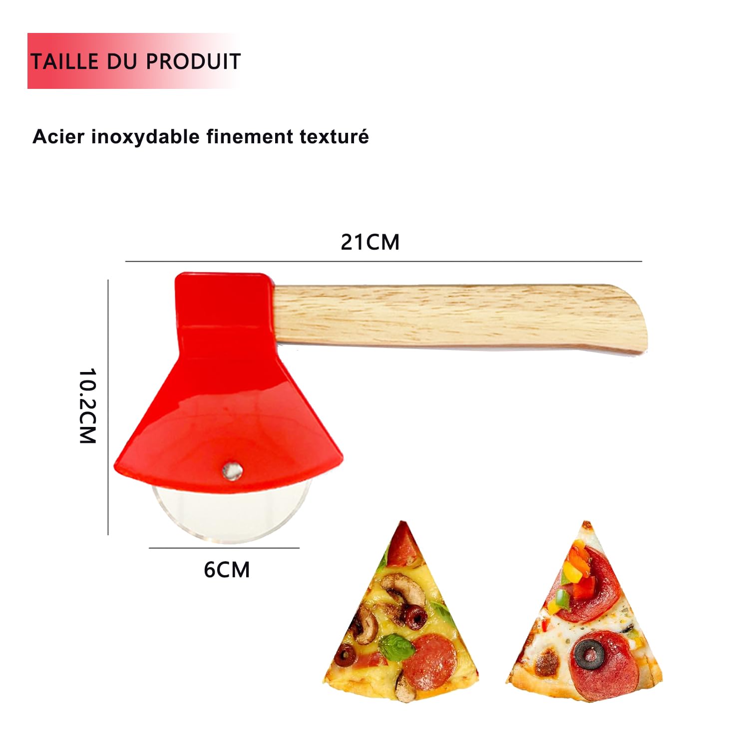 Voarge Pizza Cutter, Axe-Shaped Pizza Cutter, Pizza Cutter, Hand Pizza Cutter, Stainless Steel for Pizza Waffles and Pancakes — Amazon image 2
