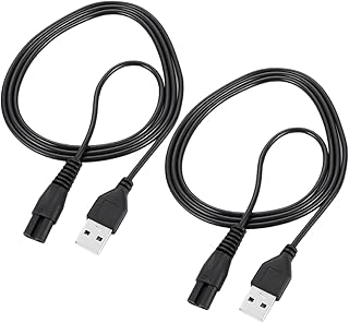 FOMIYES 2pcs Universal Razor Cord Universal Charging Cable C Charging Cable Electric Shavers Rubber Black Power Cord for Electric Shaver Charger Cord for Razor Shaver Charging Supplies