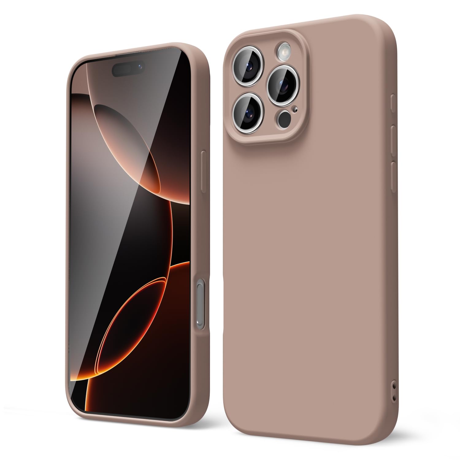 oakxco for iPhone 16 Pro Max Case Liquid Silicone, Soft Rubber Gel Elegant Aesthetic Basic Simple Cover, Cute Thin Slim TPU Matte Solid Color Plain Smooth Case for Women Girl, Light Pink — view 1444
