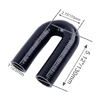 IDone 180㎝ JOIUYOLJ 180 Degree Coupler U Bend Shape Elbow Silicone Hose