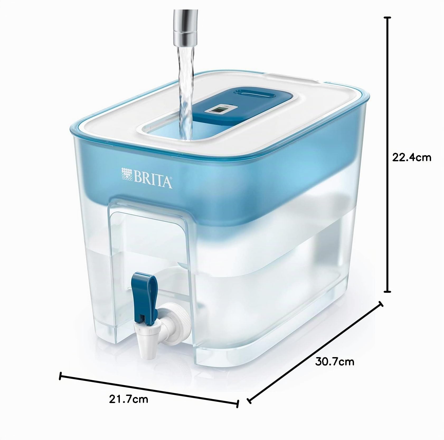 BRITA Flow – Dispensador de agua filtrada extra grande – Incluye un cartucho MAXTRA+ que reduce la cal y el cloro, Única
