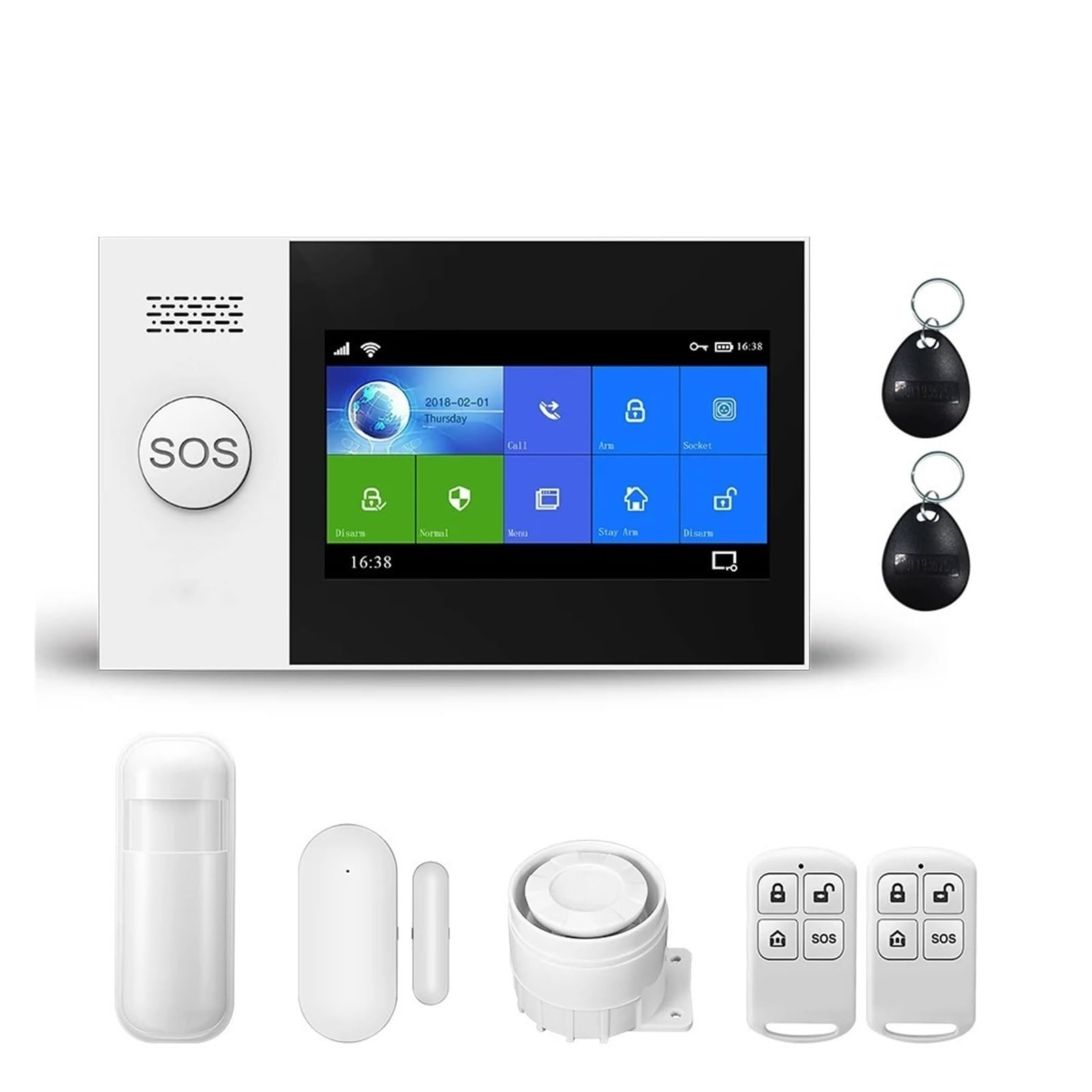 PIRKO 2026 PG-107 Tuya sans Fil Maison WiFi GSM sécurité à la Maison avec détecteur de Mouvement capteur système d'alarme antivol APP contrôle Soutien(A1.)