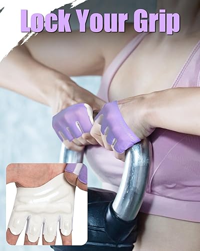 Miniatura 9 de RIGWARL Guantes de levantamiento de pesas mínimas para hombres y mujeres, transpirables a mano descubierta, guantes de entrenamiento de gimnasio