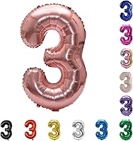 Vista 19 de YPSelected Globo de aluminio grande de 32 pulgadas con número de helio, cumpleaños, boda, fiesta, 0-9 (azul bebé, 2)