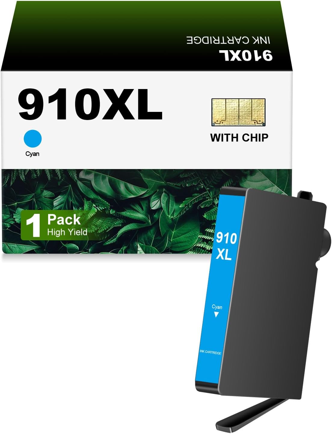 910XL 910 Ink Cartridges 1-Pack Replacement for HP 910 XL Compatible with OfficeJet Pro 8020 8025 8028 8030 8035 OfficeJet 8010 8015 8018 8022 Printer(1 Cyan)