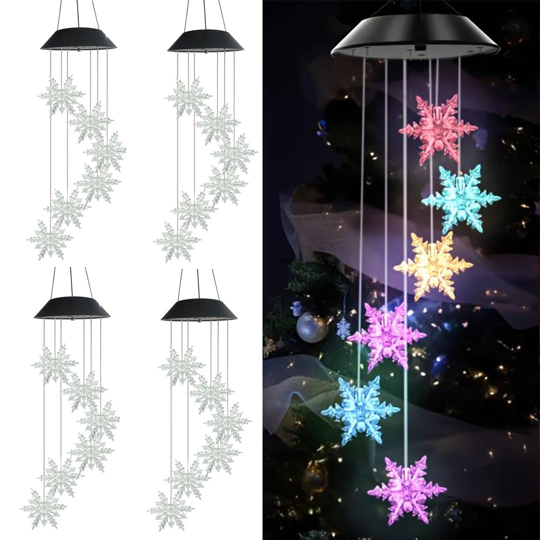 hardoll Solar Powered Decorative Hanging Windchimes Light Snowflake Shaped Multicolor Waterproof Outdoor Home Garden Yard (Pack of 1) (B0DHSWYDCZ) Amazon Price History, Amazon Price Tracker