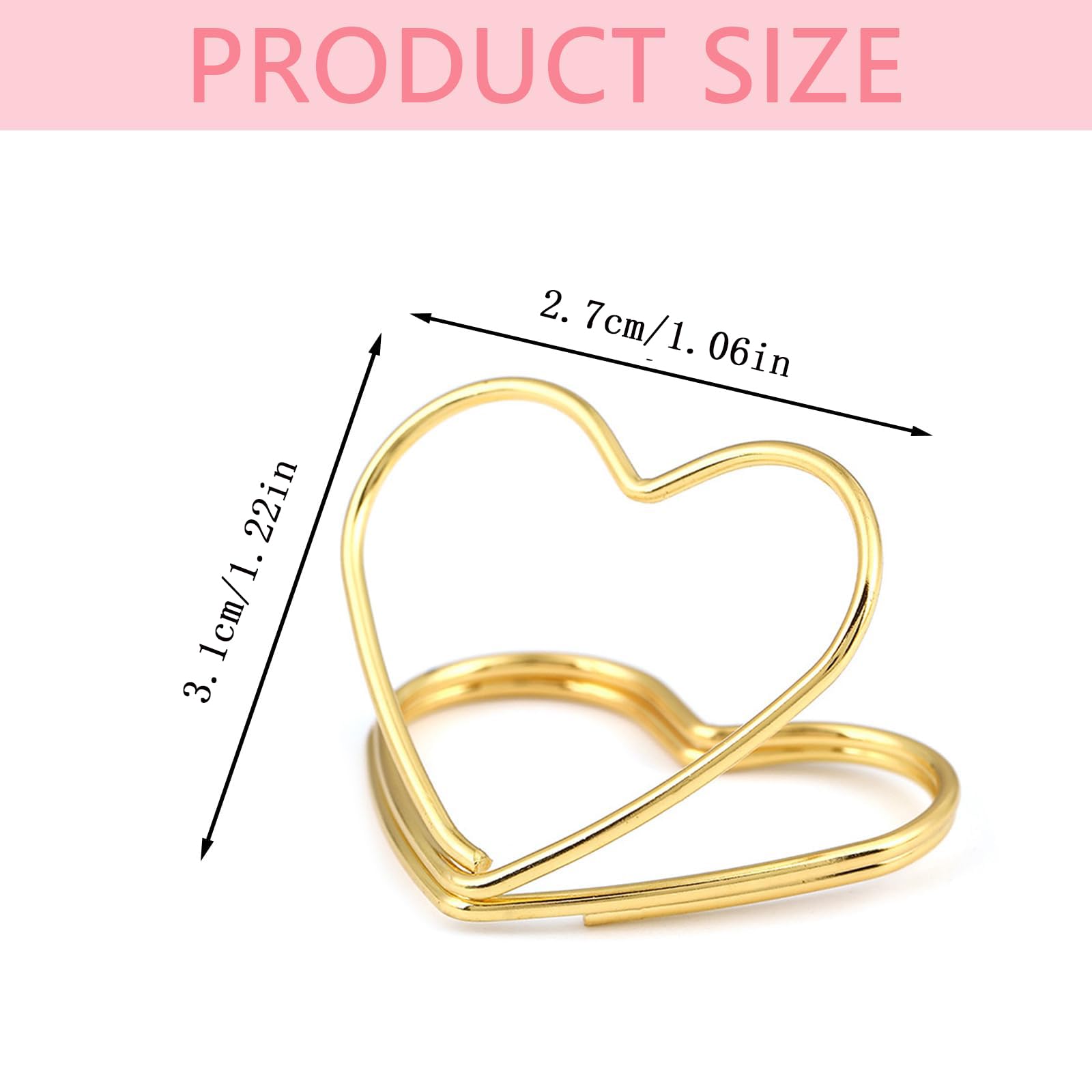 Zbdroxygen 14 Pcs Menu Card Holder, Double Layer Heart Photo Stand, Gold Table Numbers for Restaurant, Elegant Display for Wedding Events and Office Notices