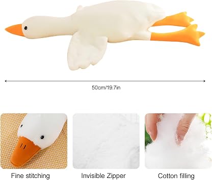 Goose Teddy Plush, 50cm 19.69 Extra Soft Fluffy Stuffed Animal Pillow