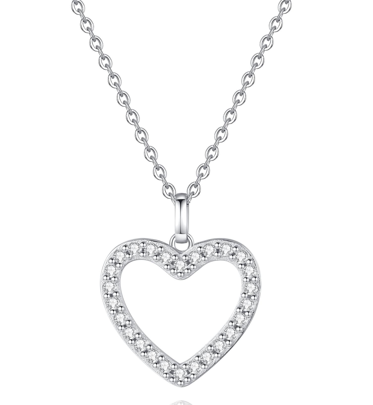 GAVU Collar Mujer con Colgante Corazón Collar Dorado Mujer Collar Plata Mujer Collar Corazón Plata/Oro/Oro Rosa