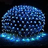 300LED Blue Net Lights,14.8ftx5ft 8 Modes Connectable Christmas Mesh Lights, Indoor and Outdoor...