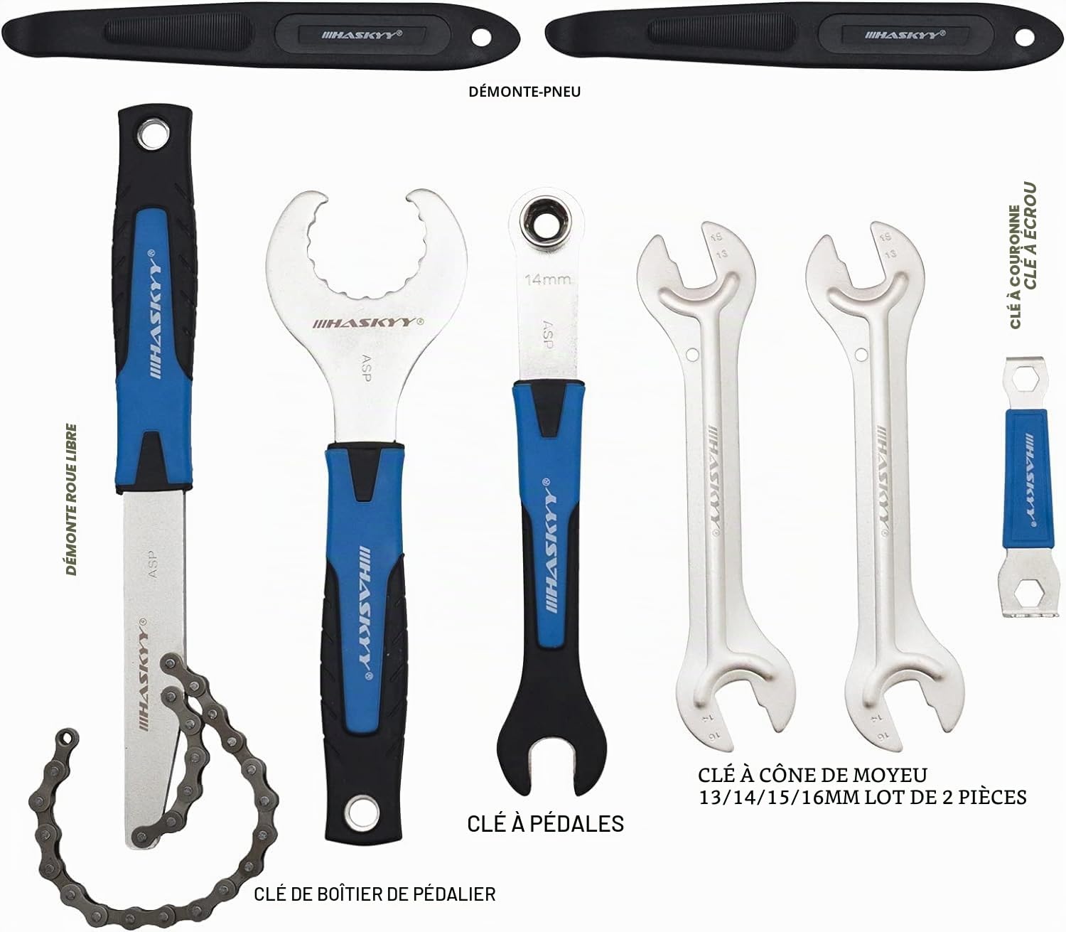 HASKYY Kit de Réparation pour Vélo Boîte à Outils Professionnel VTT MTB 50 Pièces