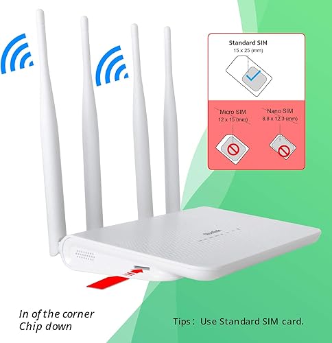 Miniatura 3 de 4G LTE CPE enrutador WiFi inalámbrico 4G desbloqueado con ranura para tarjeta SIM, enrutador de punto de acceso WiFi de 300 Mbps, soporte T-Mobile y