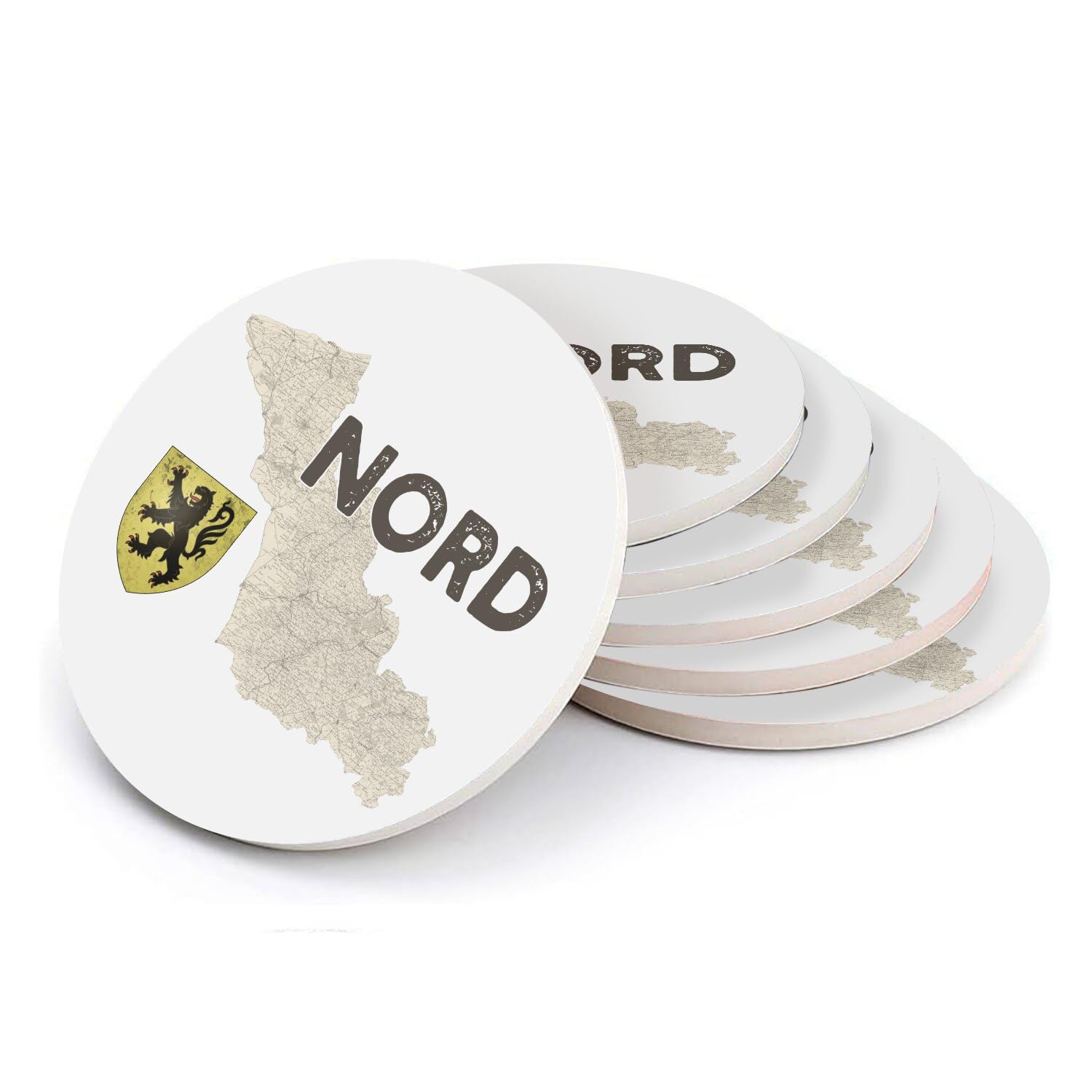 Sous-verres ronds en céramique, cadeau souvenir idéal de Lille