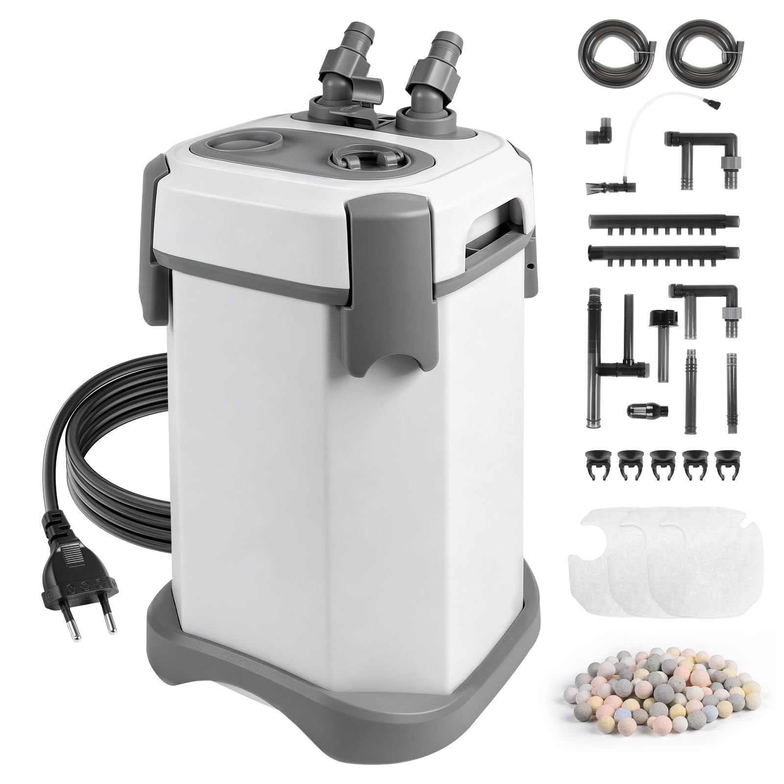 EXLECO Filtro exterior ajustable para acuario, 1000 l/h, 12 W, para