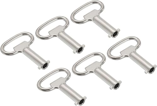 PATIKIL Llave de enchufe de 0.5 x 0.23 pulgadas, paquete de 6 llaves de medidor de agua a gas para gabinete eléctrico para cerradura de panel de