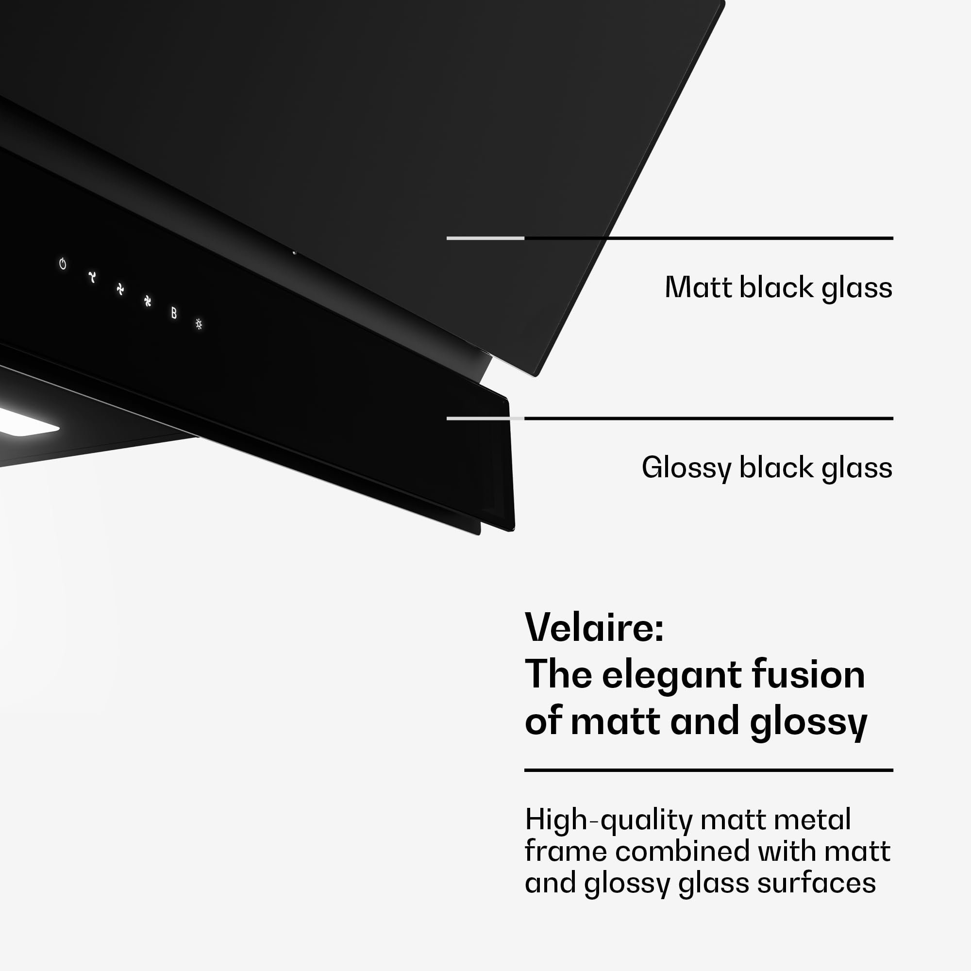 Klarstein Velaire okap kuchenny 90 cm, zwiększenie efektywności energetycznej 820 m³/h, klasa energetyczna A++, obsługa dotykowa, LED, cichy, filtr aluminiowy i z węglem aktywnym, okap kuchenny 90 cm
