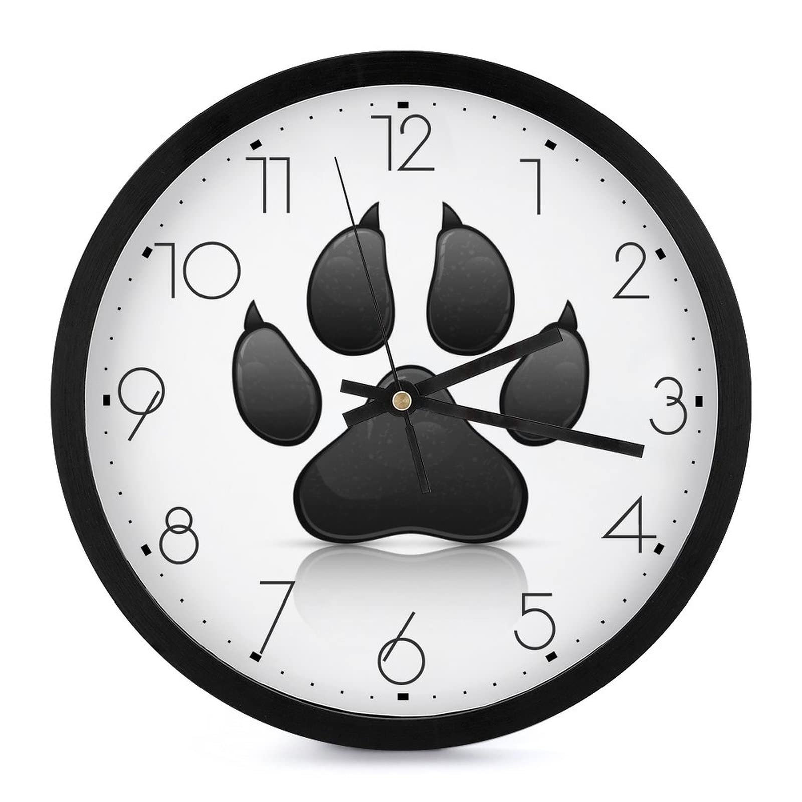 Pendule murale silencieuse moderne 25.4cm à pattes noires pour maison et bureau