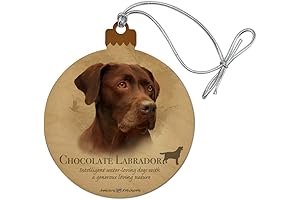 Chocolate Lab Labrador Dog Breed Wood Christmas Tree Holiday Ornament
