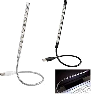 Set 2 Lámparas de Lectura LED USB - Cuello de Cisne Ajustable, Regulación Brillo Táctil, Negro Plata