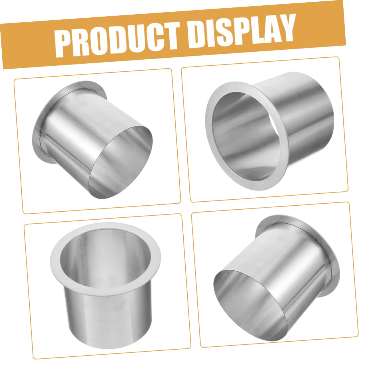 OUNONA Poubelle Encastrée Inox Ronde 304 pour Comptoir, Argenté | Passe-déchets Intégré au Comptoir, Œillet Rond en Métal Amovible, Usage Business