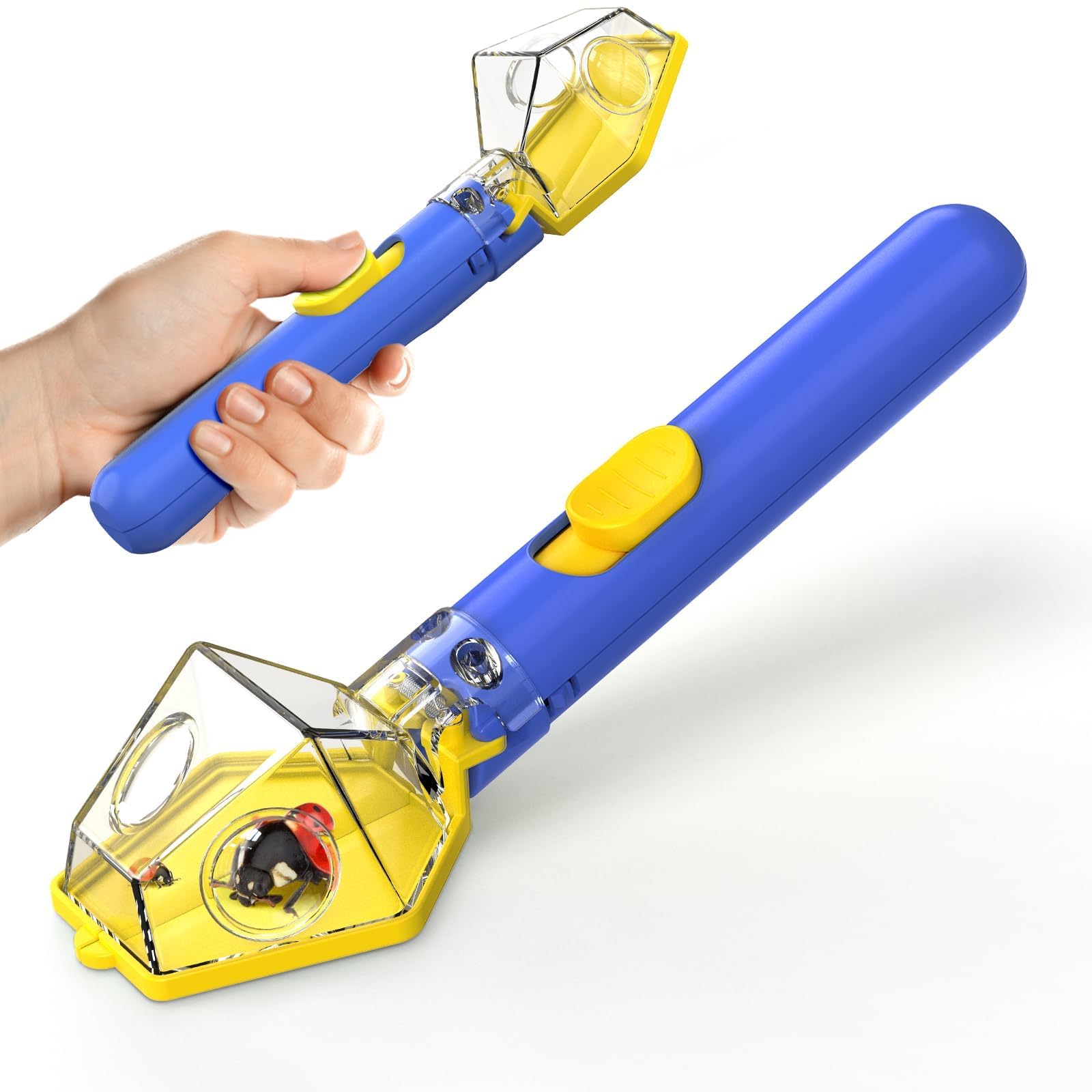 Bug Catching Tool with 6X Magnifying Glass, Insect Observation & Quick Release Trap, Insect Catching Tool, Bug Catcher Handheld, for Kids & Adults Indoor Outdoor Nature Science Toy (Blue)