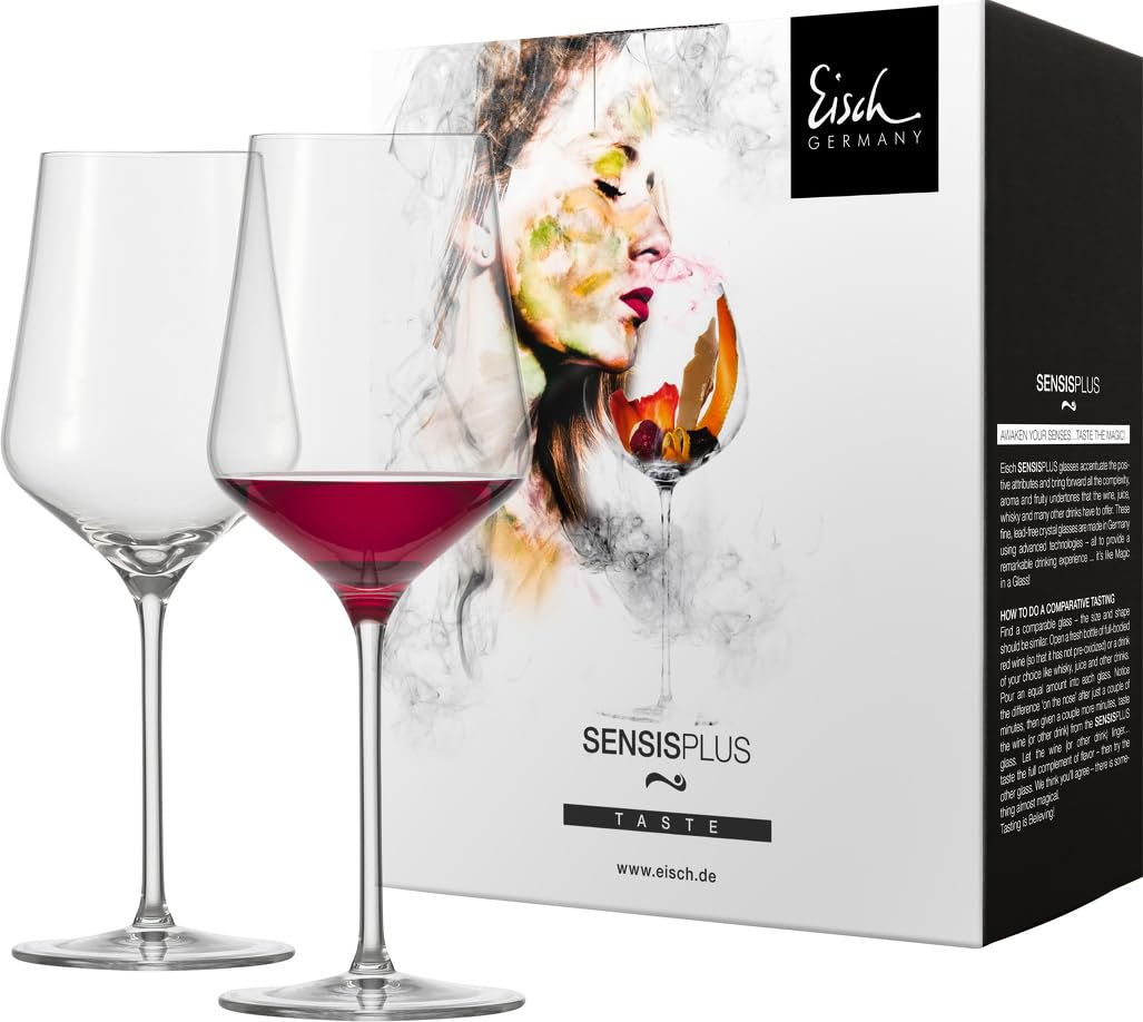 EISCH 25184020 Elish Sky Sensis Plus - Juego de 2 copas de vino tinto sin plomo, 17.2 onzas, líquido, transparente