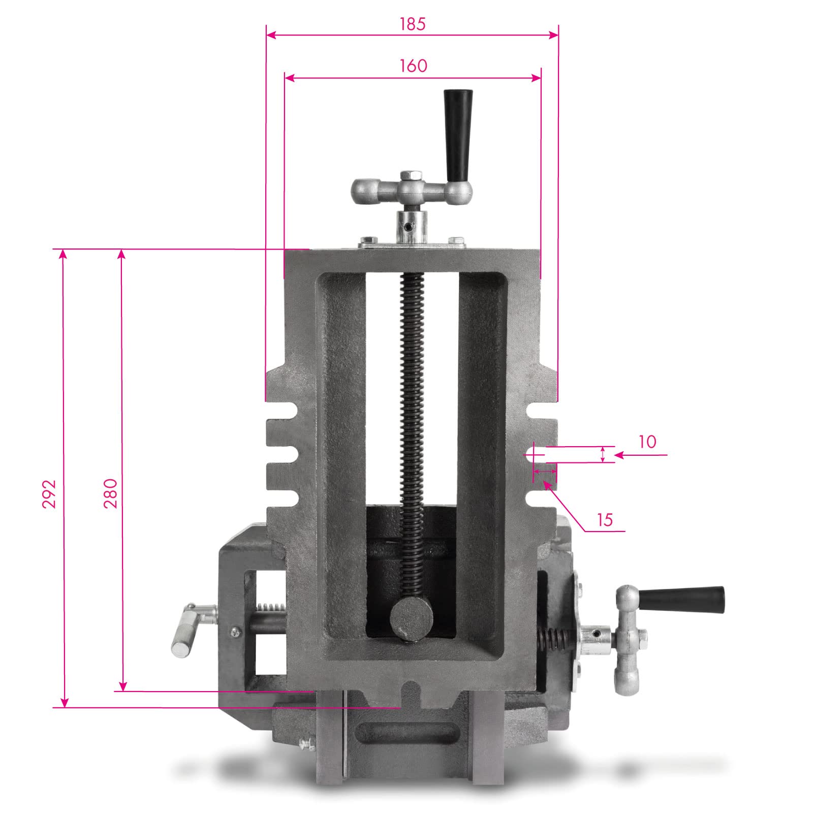 EBERTH Morsa a croce per trapano a colonna, 2 assi, tavola trasversale con larghezza ganasce 150 mm, larghezza massima di serraggio 150 mm, morsa a croce in ghisa e acciaio, morsa trapano