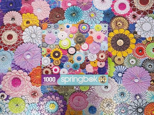 Rompecabezas de 1000 piezas para adultos: mosaico floral de botones Springbok 3