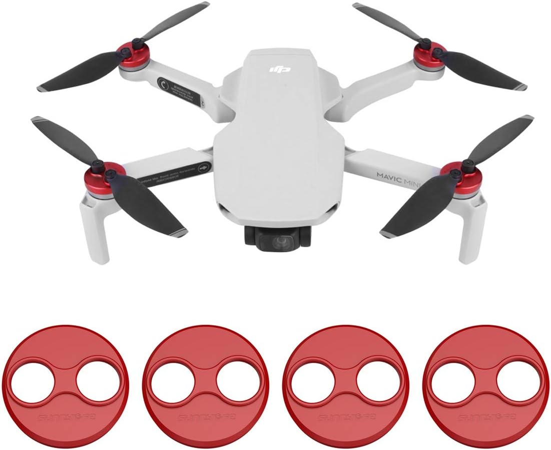 4Pcs Aluminum Motor Cap Dust Protector Cover for DJI Mavic Mini Drone Accessory Dustproof Scratchproof Protection Accessories (Red)