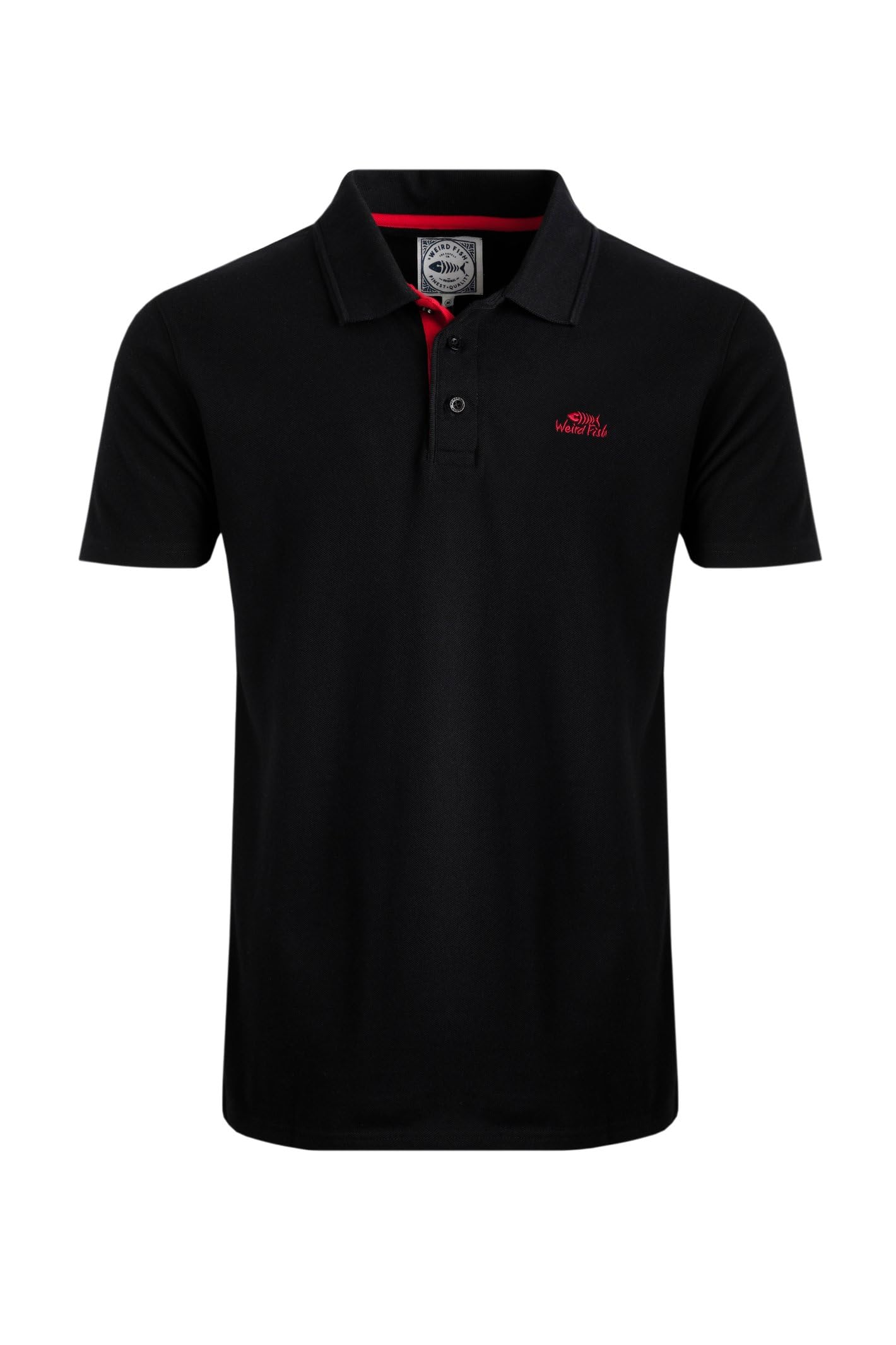 Weird Fish Men's Black Miles Pique Polo Shirt Size Xl