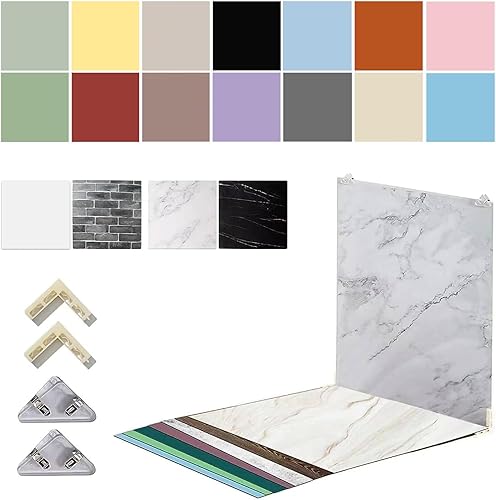 9 piezas de 18 tableros de fondo para fotografía de alimentos con papeles, 24 x 24 pulgadas, 2 en 1, de doble cara, planos, para fotos, tableros de